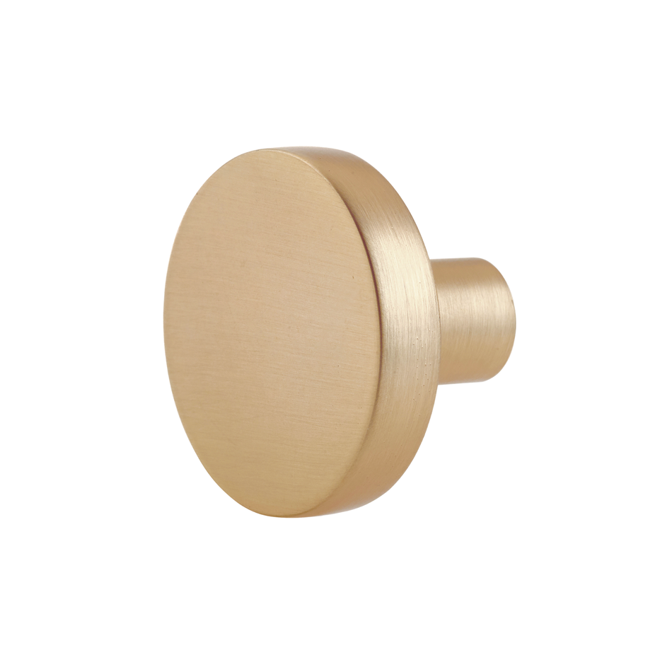 2 Pack Classic Door Knob 30mm - Brushed Brass