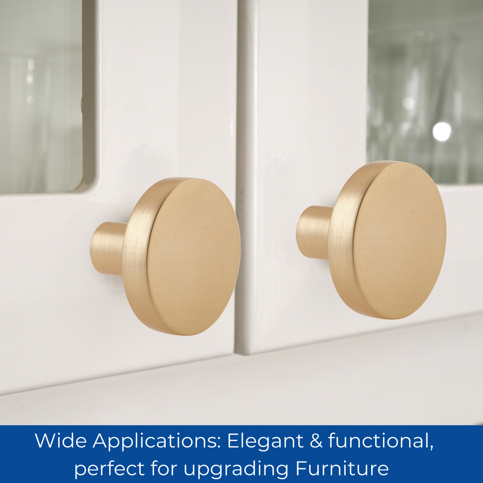 2 Pack Classic Door Knob 30mm - Brushed Brass