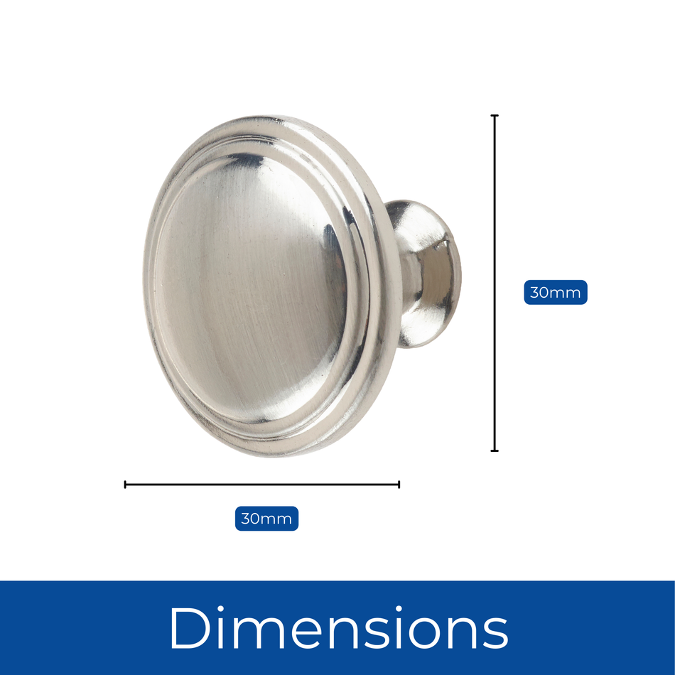 10 Pack Multi Ring Door Knobs 30mm Satin Nickel – Modern Aluminium Door Knobs