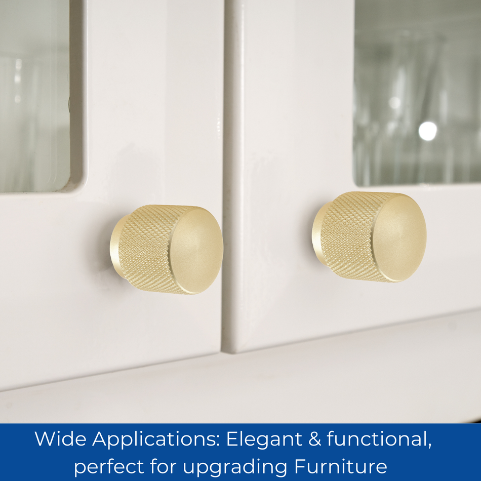 2 Pack Precision Door Knob 30mm - Brushed Brass