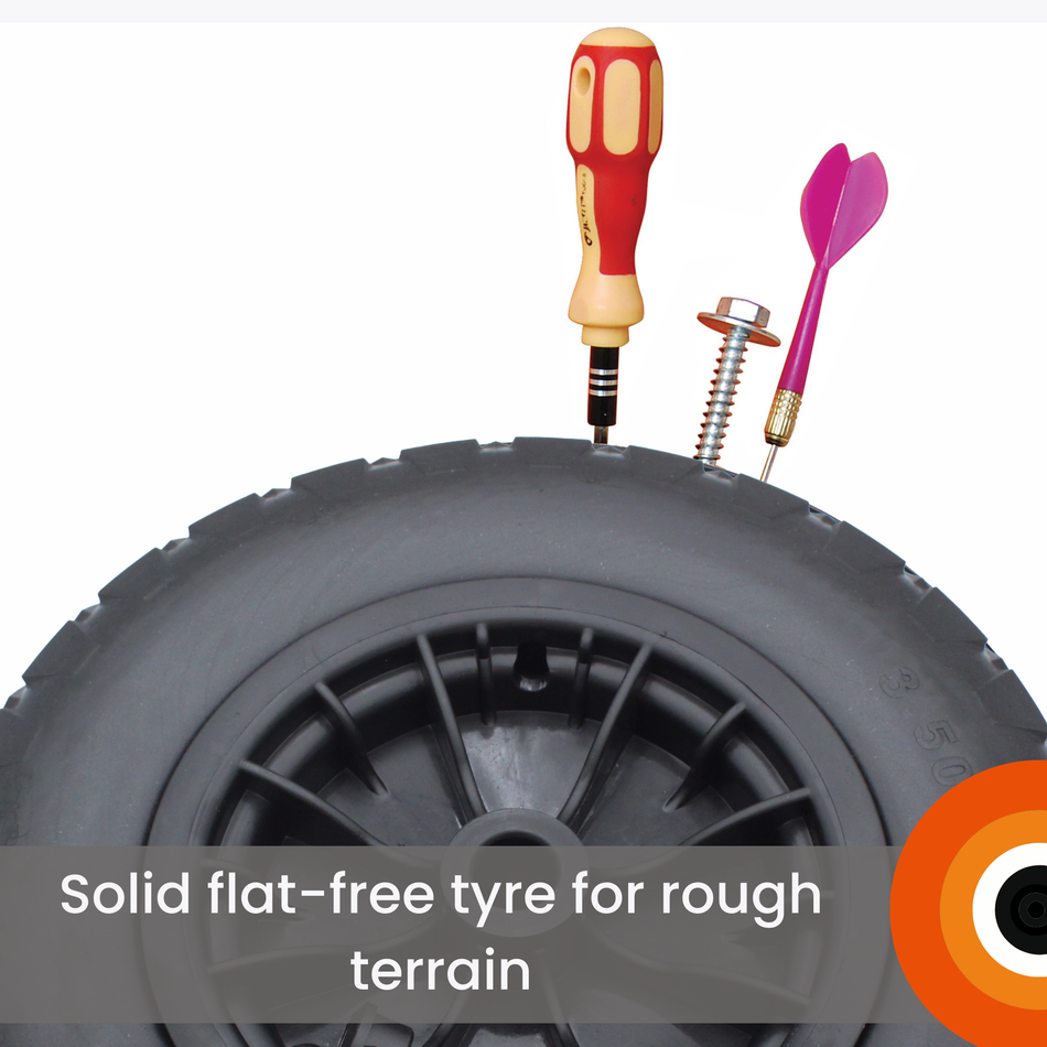14" (350mm) Puncture Proof Solid Wheelbarrow Wheel, 13mm Bore, Replacement Tyre