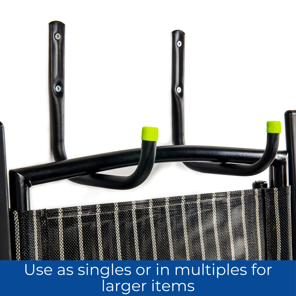 Black Universal Garage Hook with Yellow End Caps - 17cm - 1 Pack