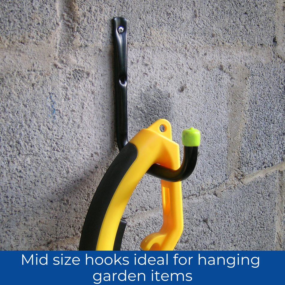Black Universal Garage Hooks with Yellow End Caps -Variety 6 Pack