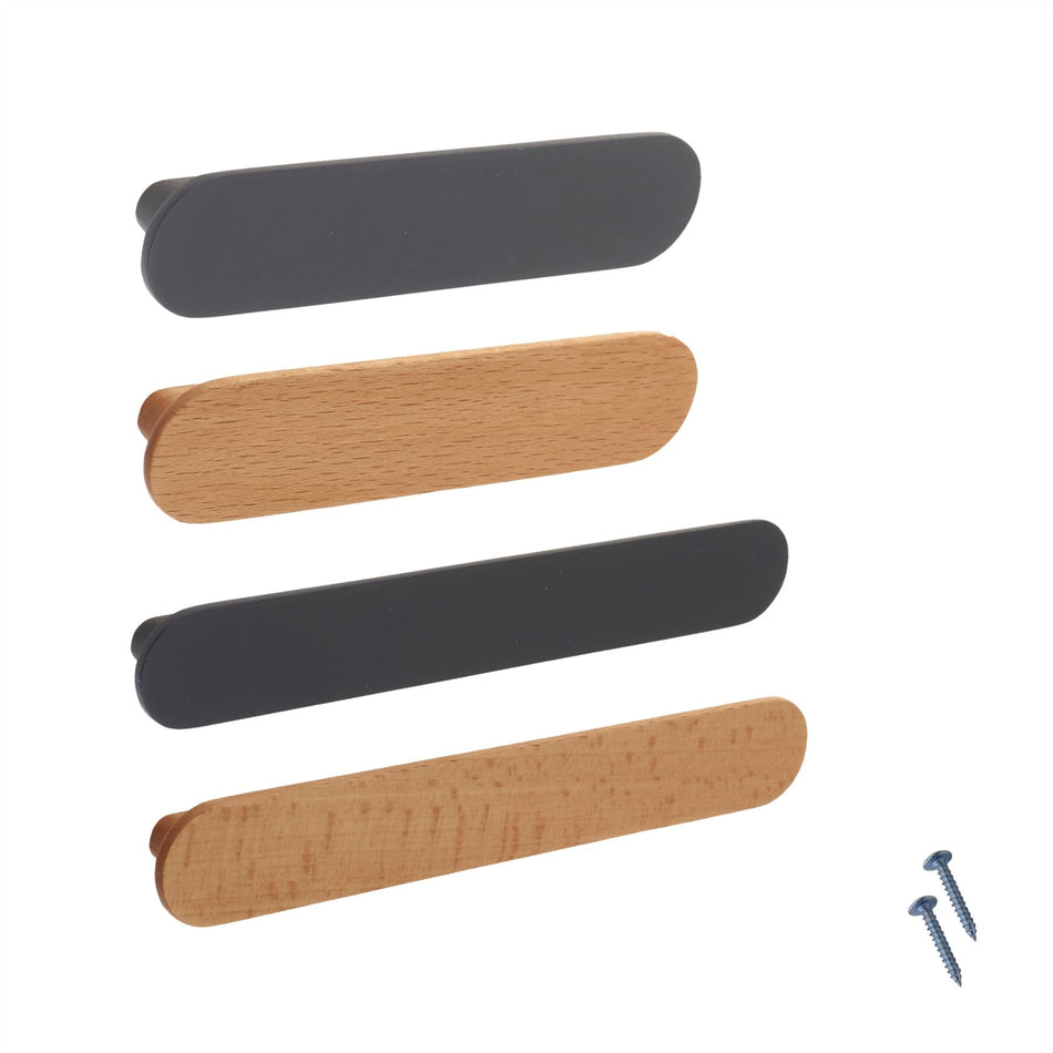 10 Pack Wooden Bar Handles - Natural Wood Cabinet & Drawer Pull Handles