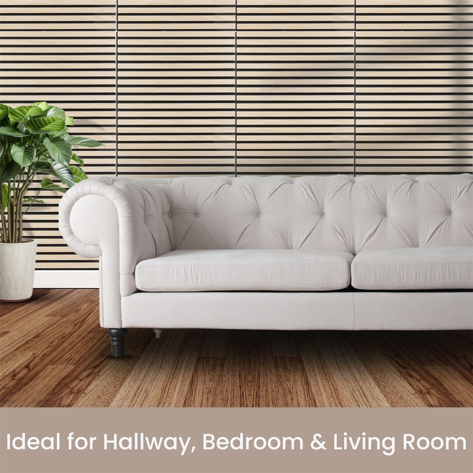 Light Oak Square Wood Wall Panel 60x60cm - 4 Pack