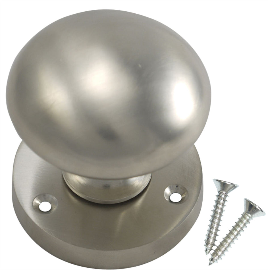 Mortice Door Knobs 55mm -  2 Inch (1 Pair) - Satin Chrome