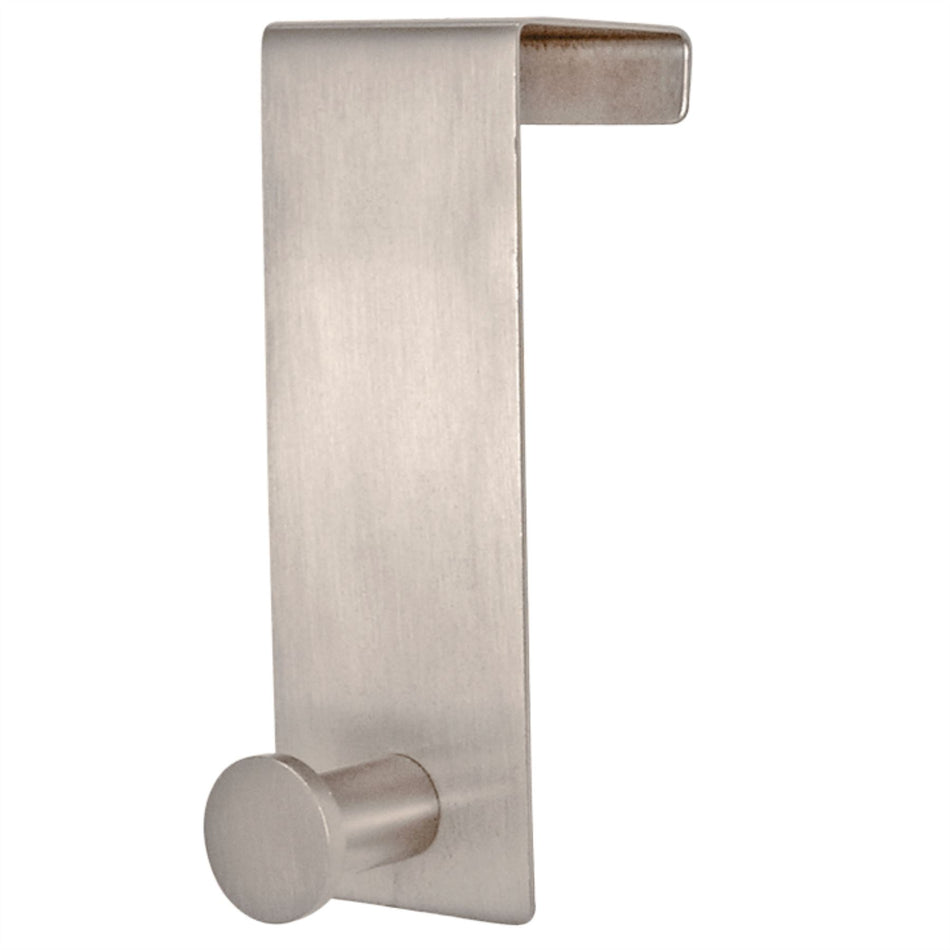 Brushed Metal Single Over The Door Hook