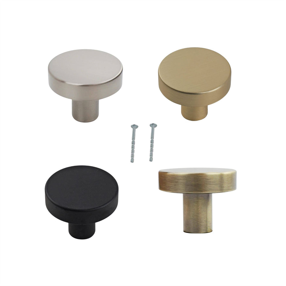 10 Pack Smooth Round Cabinet Knobs 32mm