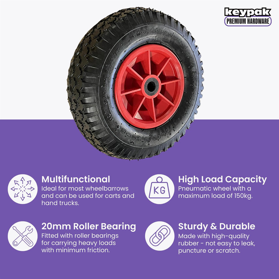Pneumatic Wheel 12" (315mm) 20mm Roller Bearing