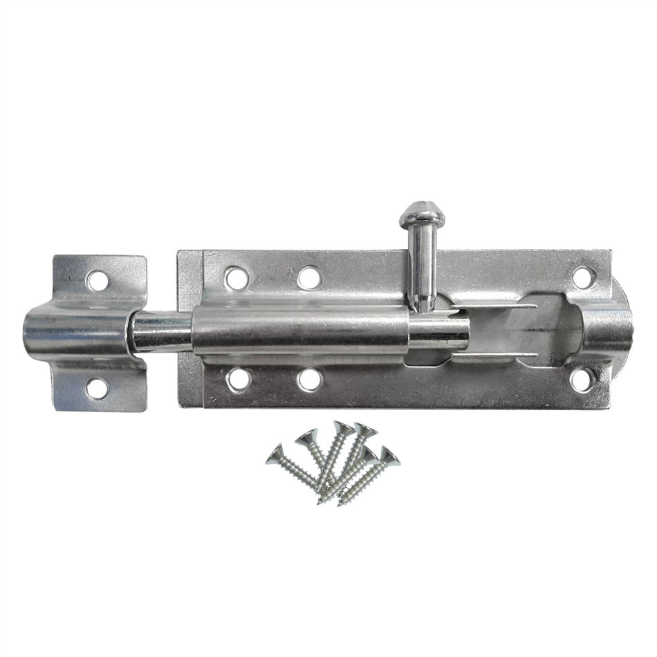 Garden Gate Shed Tower Bolt 4 Inch (100mm) Sliding Latch - Zinc Plated