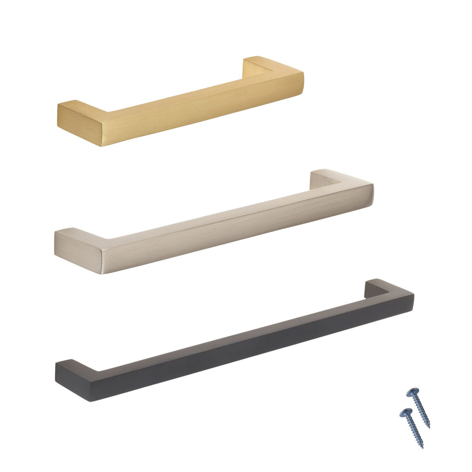 10 Pack Metal Square T-Bar Handles - Aluminium Drawer Pull Handles