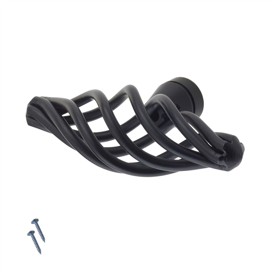 10 Pack Classic Cage Door Knobs 64mm Black – Decorative Steel Cabinet & Drawer Knob Handles