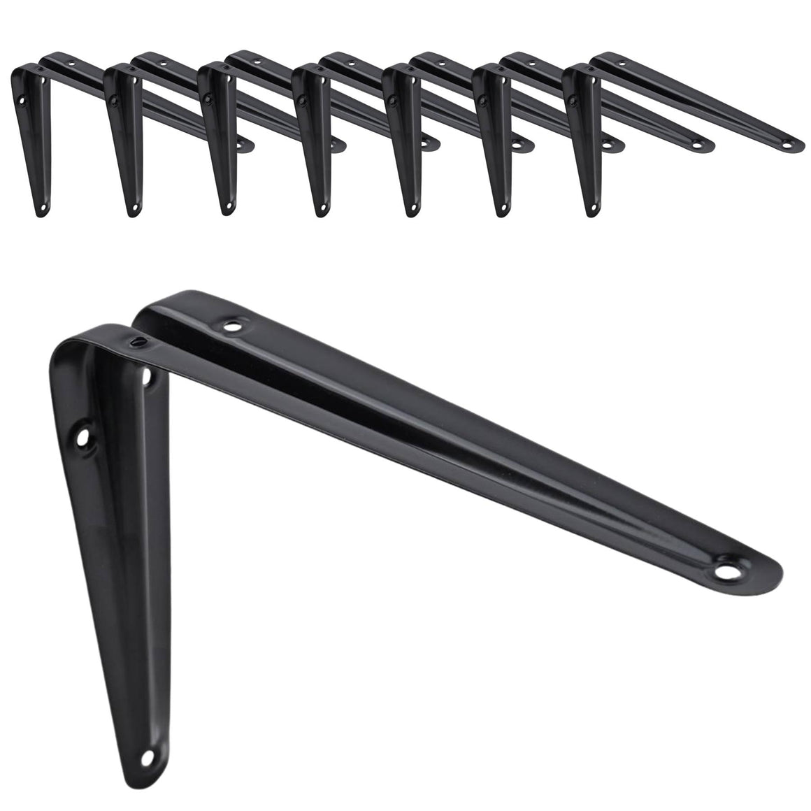 Black London Pattern Shelf Brackets 200 x 150mm, Pack of 24 - Select Hardware