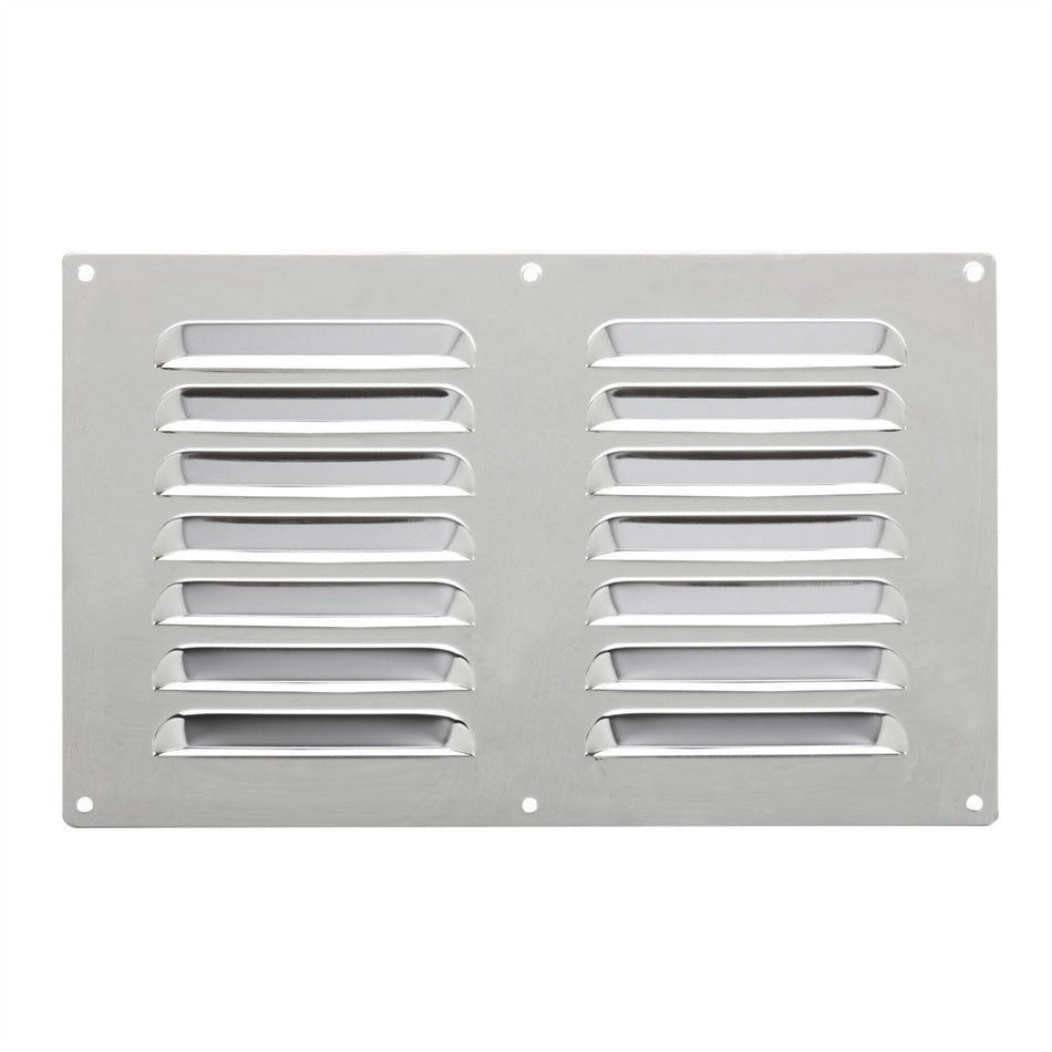 Chrome Finish Louvred Stainless Steel Vent - 9x6 Inch