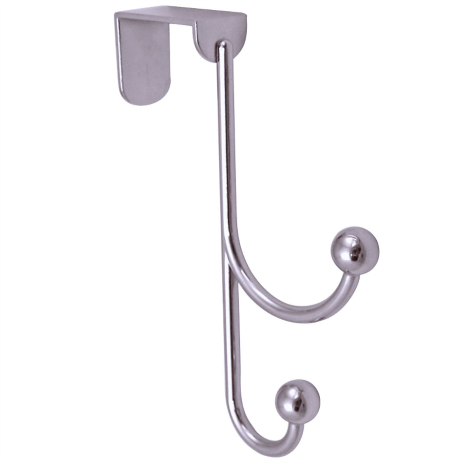 Chrome Over The Door Metal Double Hook