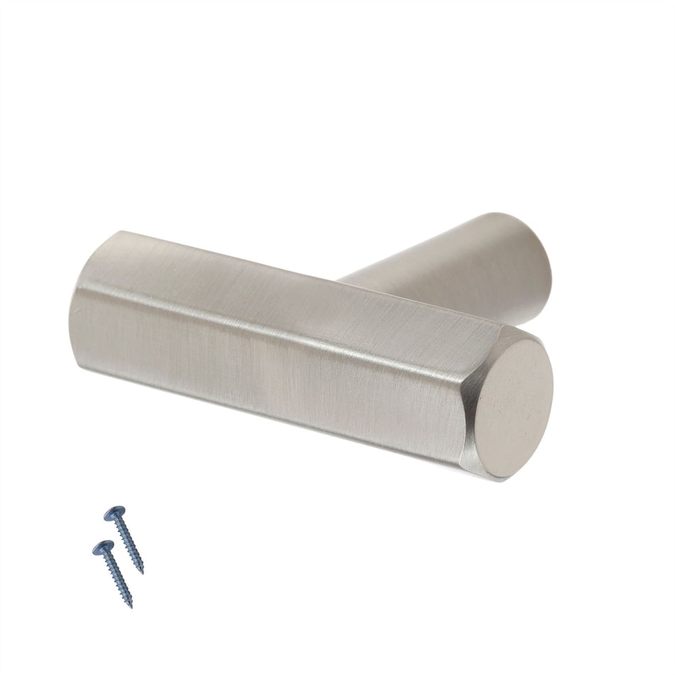 10 Pack Hexagonal Bar Metal Knobs 40mm - Contemporary Metal Handles