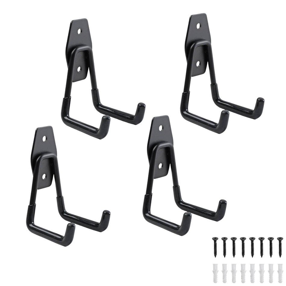 Garage Wall U Hooks for Bike and Tool Storage, 110 x 60 x 70mm, 4 Pack