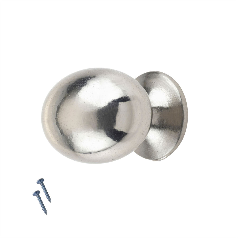 10 Pack Oval Metal Door Knobs 30mm - Modern Door Knob Handles