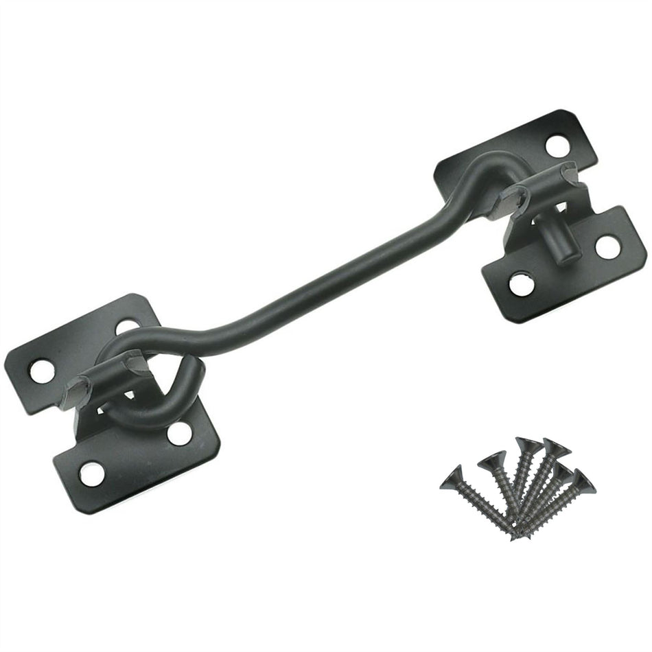 Wire Cabin Hook Eye Latch 3 Inch (75mm) Gate & Door Lock - Black