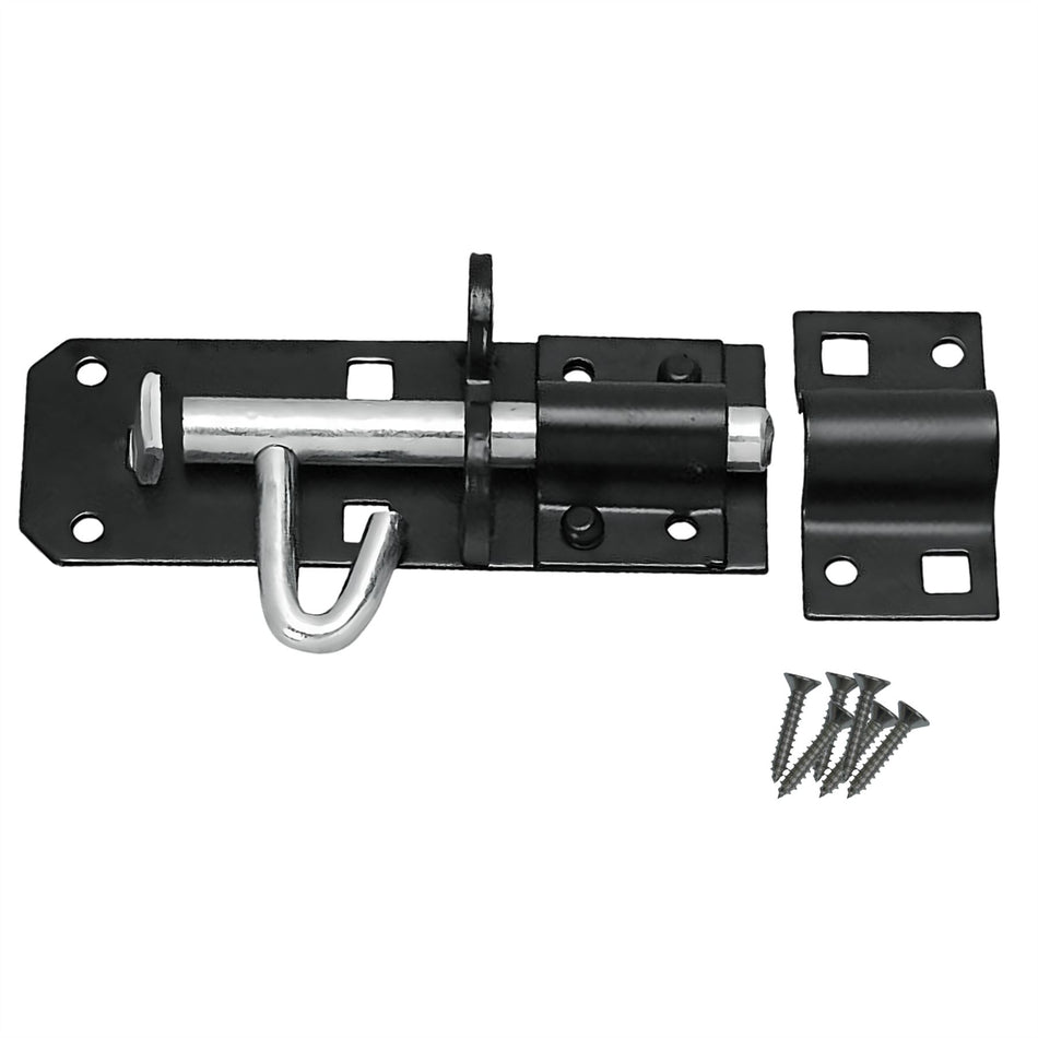Brenton Padbolt 6 Inch (150mm) Sliding Gate & Door Lock - Black