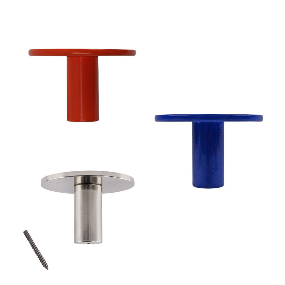 5 Pack Flat Disc Aluminium Coat Hooks