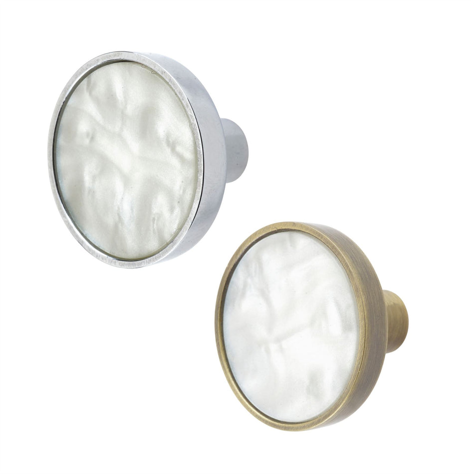 10 Pack Marble Centre Knobs 30mm - Metal Door Knobs
