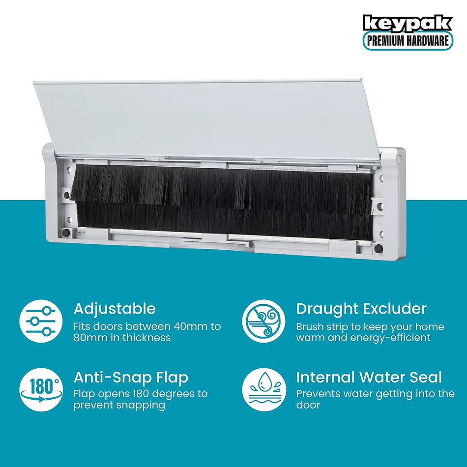 Letterplate  -  Postport 40-80mm 10" Silver/SAA